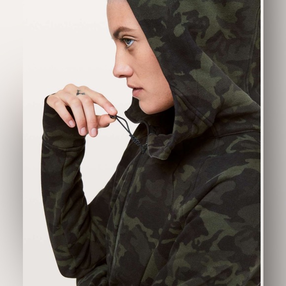 Lululemon Scuba Hoodie Light Cotton Fleece Incognito Camo Multi Gator Green 12 - Picture 5 of 16